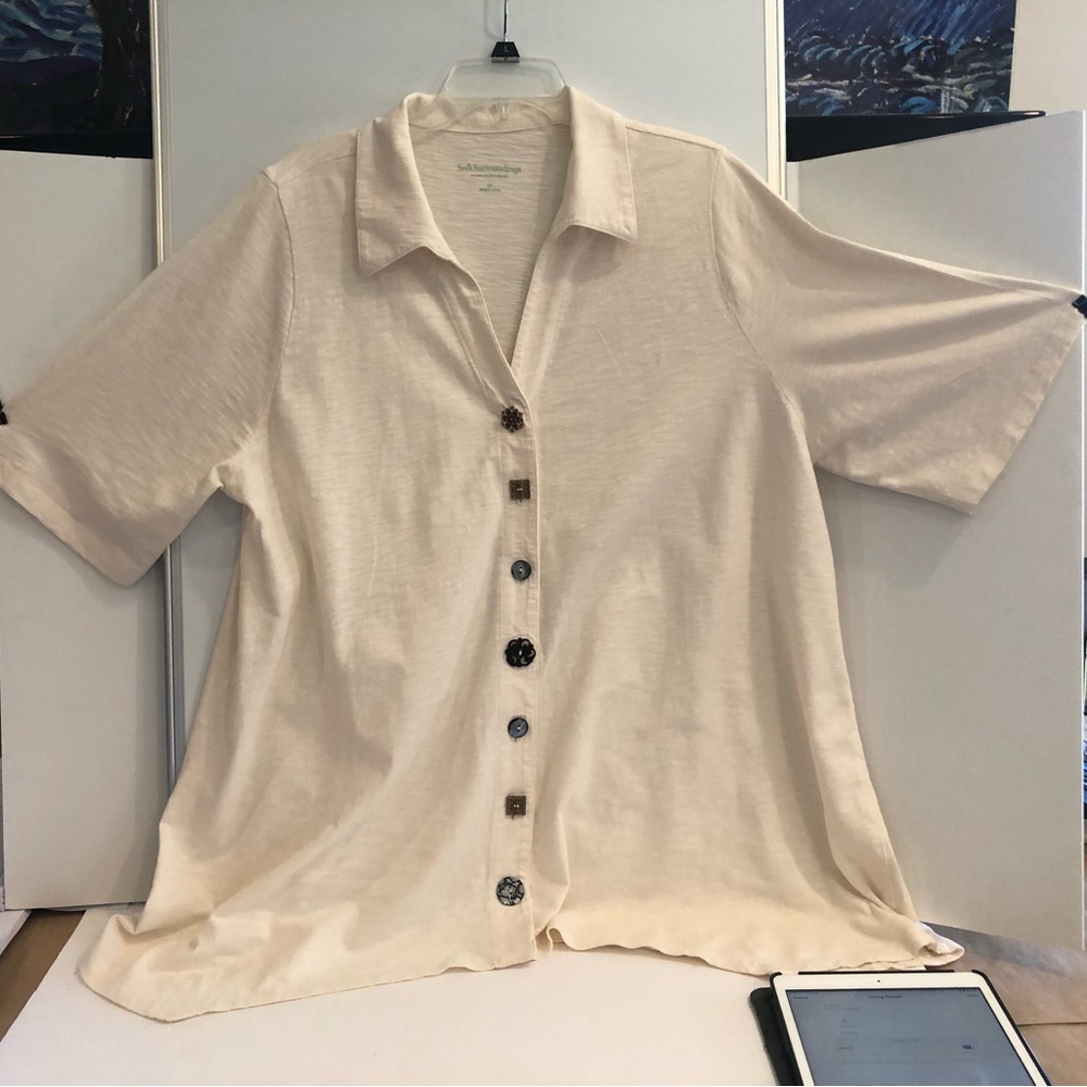 Soft Surroundings Cream Knit Top